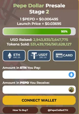 Pepe Dollar Presale Hits $2.9M as Investors Rush for Early Tokens