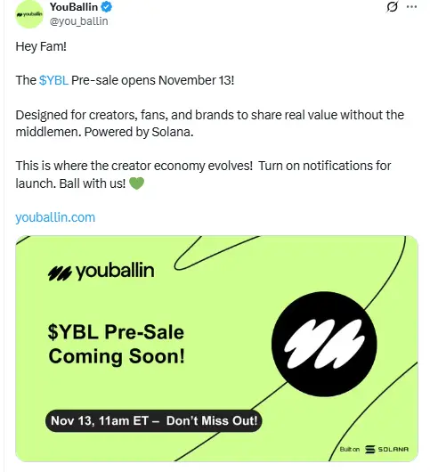 YouBallin Presale Launches Soon to Empower Talent and Creators