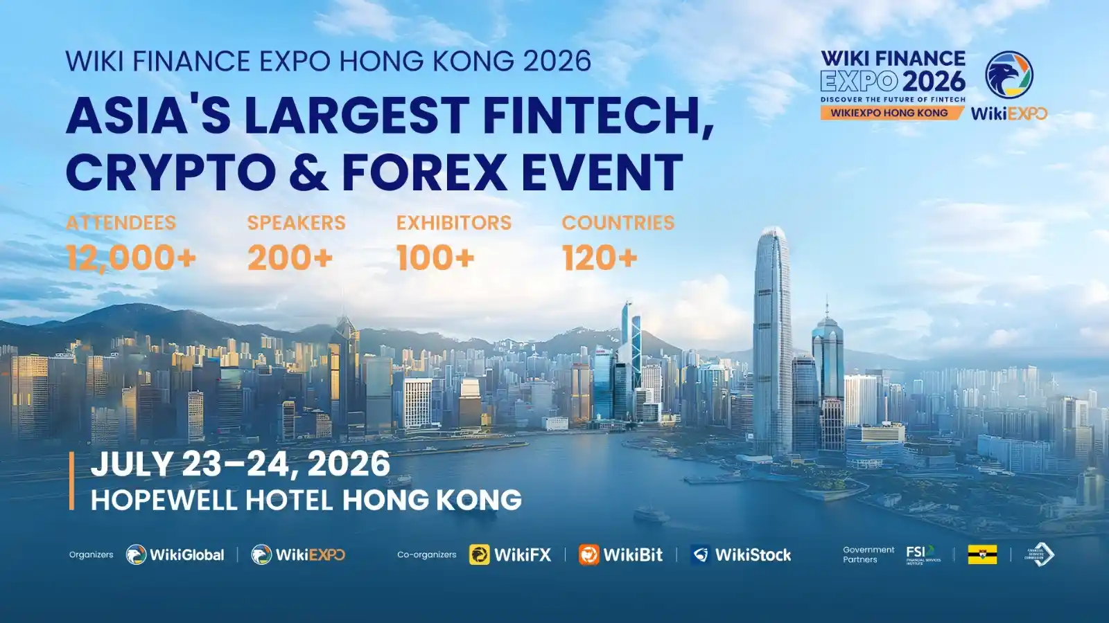  Wiki Finance Expo Hong Kong 2026: Asia's Largest Fintech & Web3.0 event Set for July!