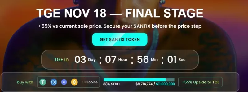 Antix Token Sale Enters Final Countdown as Investors Rush 