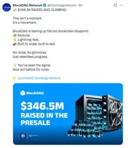 BlockDAG Presale Hits $346.5M: Innovation Via No‑Vesting