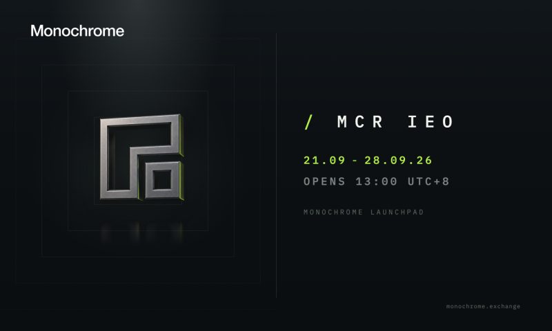 Multi-Asset Trading Venue Monochrome Exchange Announces IEO of Its Native Token, $MCR